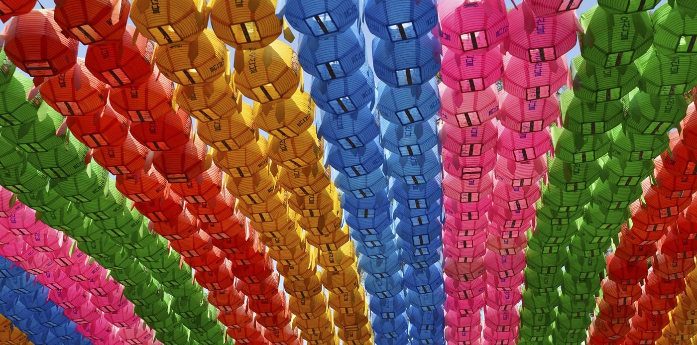 Buddhist lanterns in Korea, a popular place for TEFL English teaching