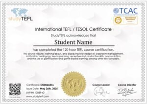 StudyTEFL OTCAC-accredited cheap TEFL course online certification helps you find English teaching jobs abroad with our TEFL jobs board. Our TEFL certificate is accepted worldwide, and stunning to put on your wall. We are registered in the UK with UKPRN.